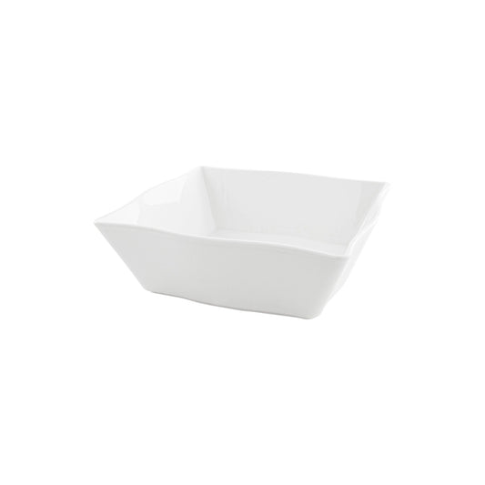 Square Wavy White Bowl Dairy 8.75"