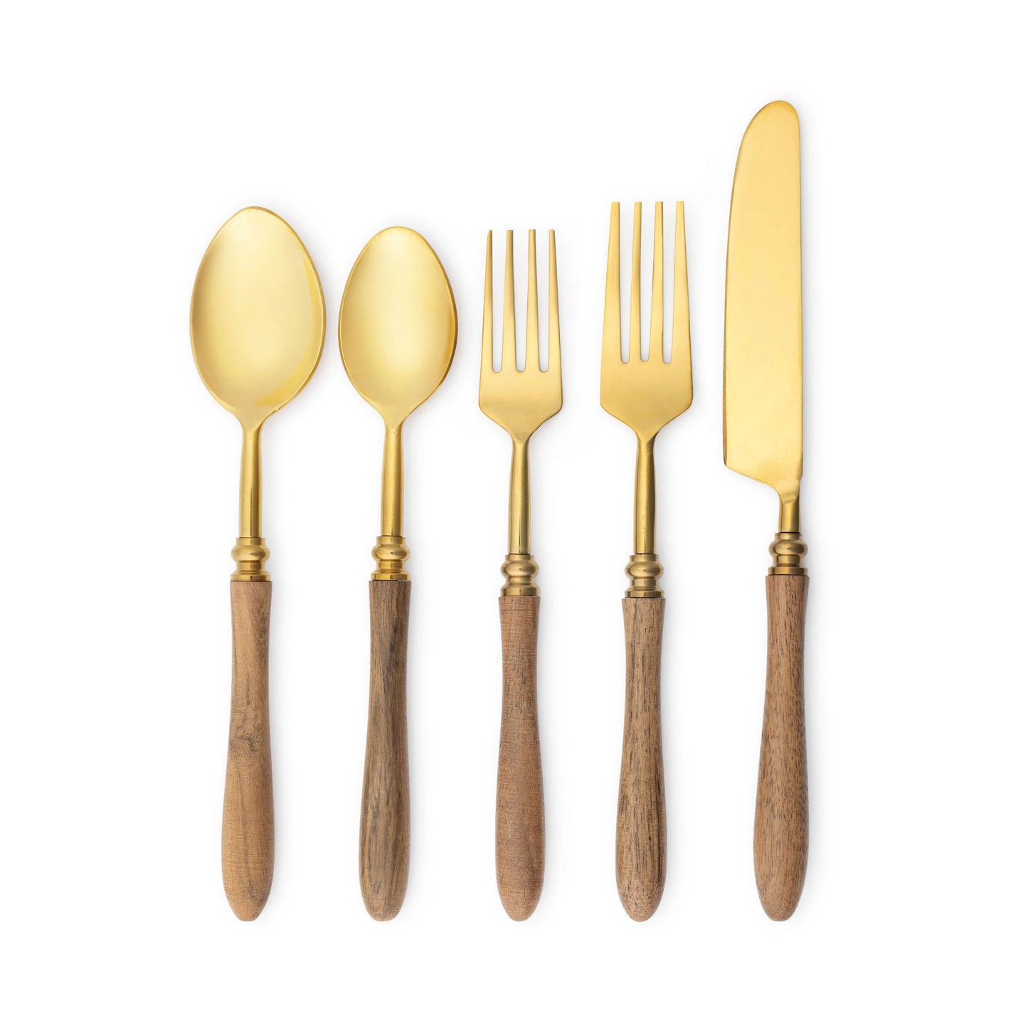 Gold- Maple Wood Flatware