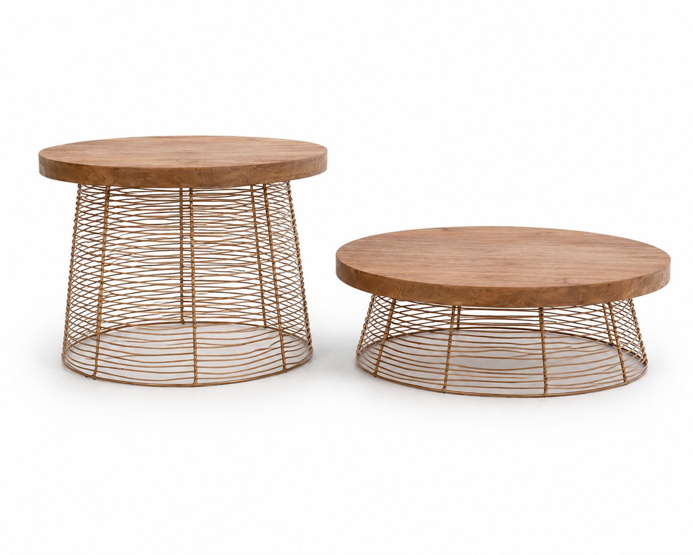 Round Mango Wood & Wire Risers