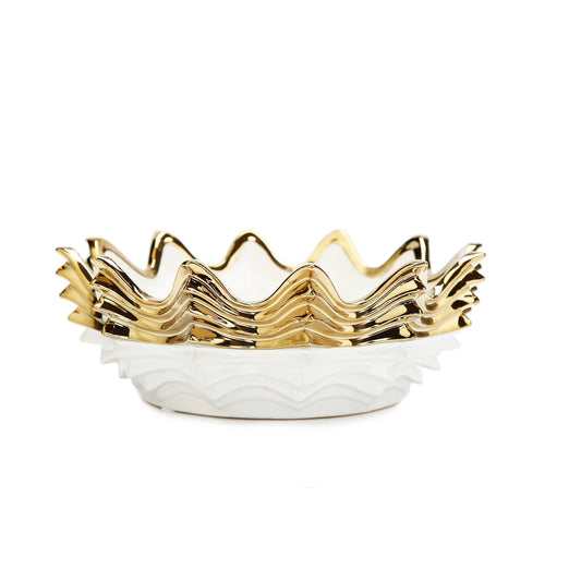 Gold Wave Rim Decorative Bowl