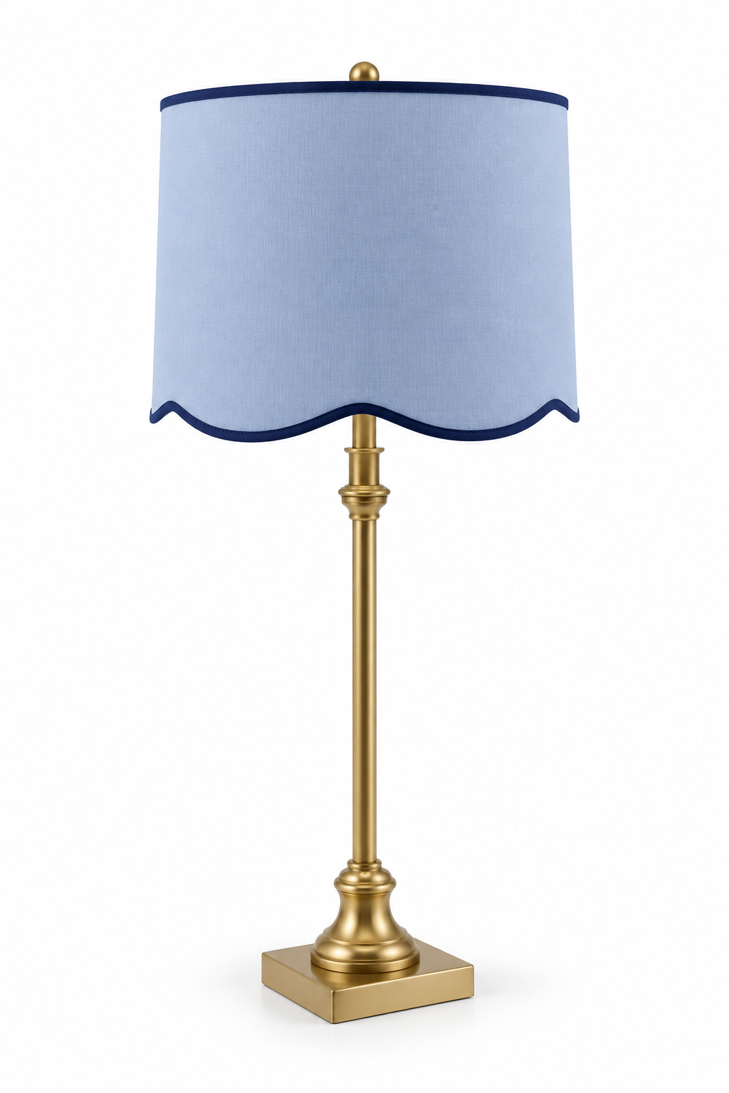 Scalloped Blue Lampshade