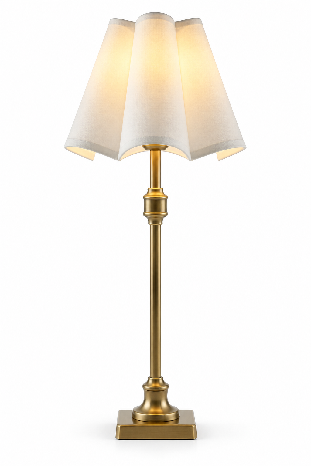 Scalloped Vela Lampshade - Gold Stand
