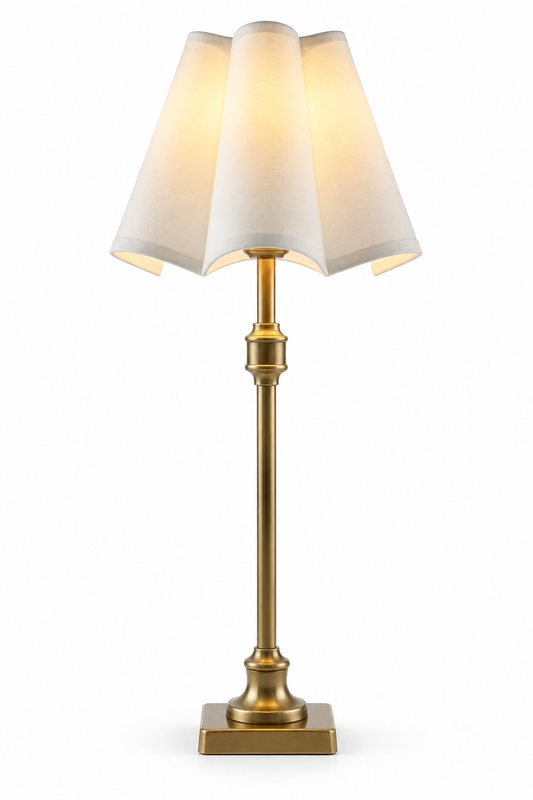Scalloped Vela Lampshade - Gold Stand