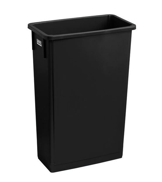 Black Slim Rectangular Trash Can