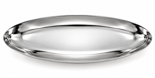 Sleek Silver Boat Bowl