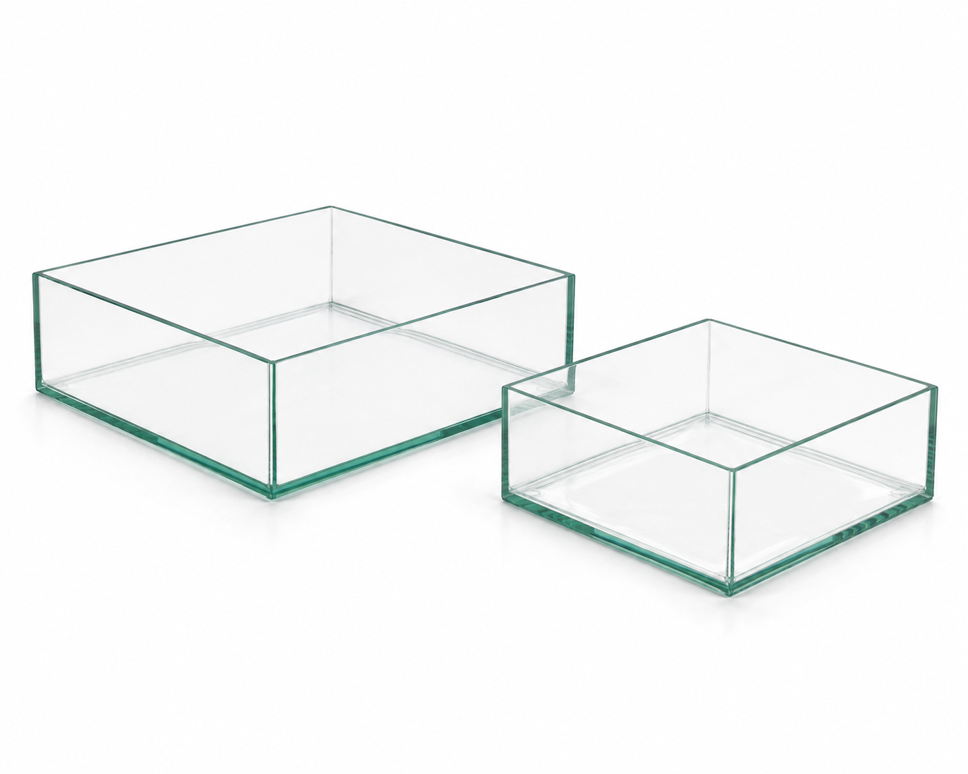 Square Glass Cube Vase - Flat