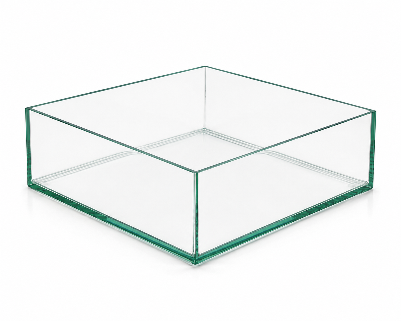Square Glass Cube Vase - Flat
