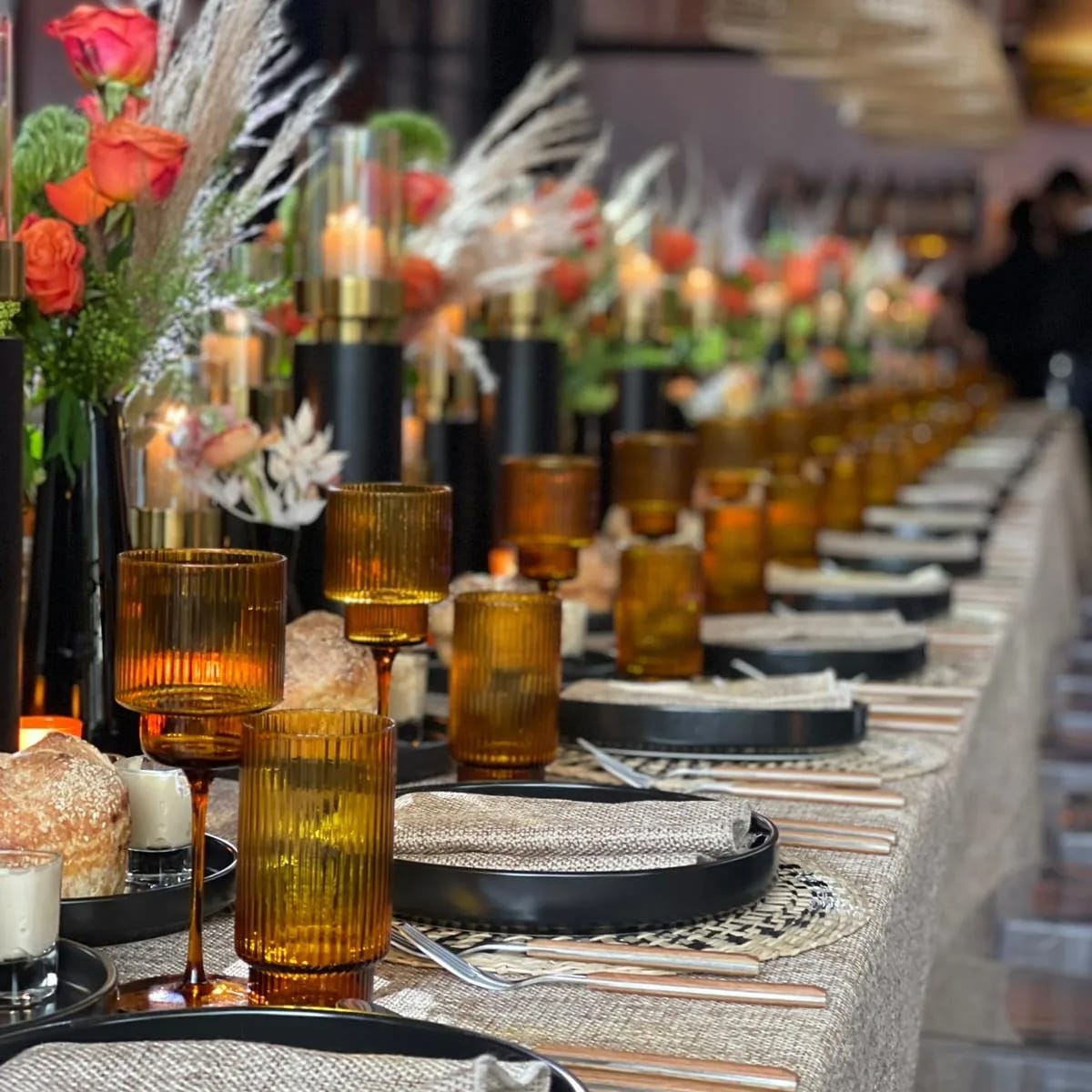 Crinkled Amber Glassware