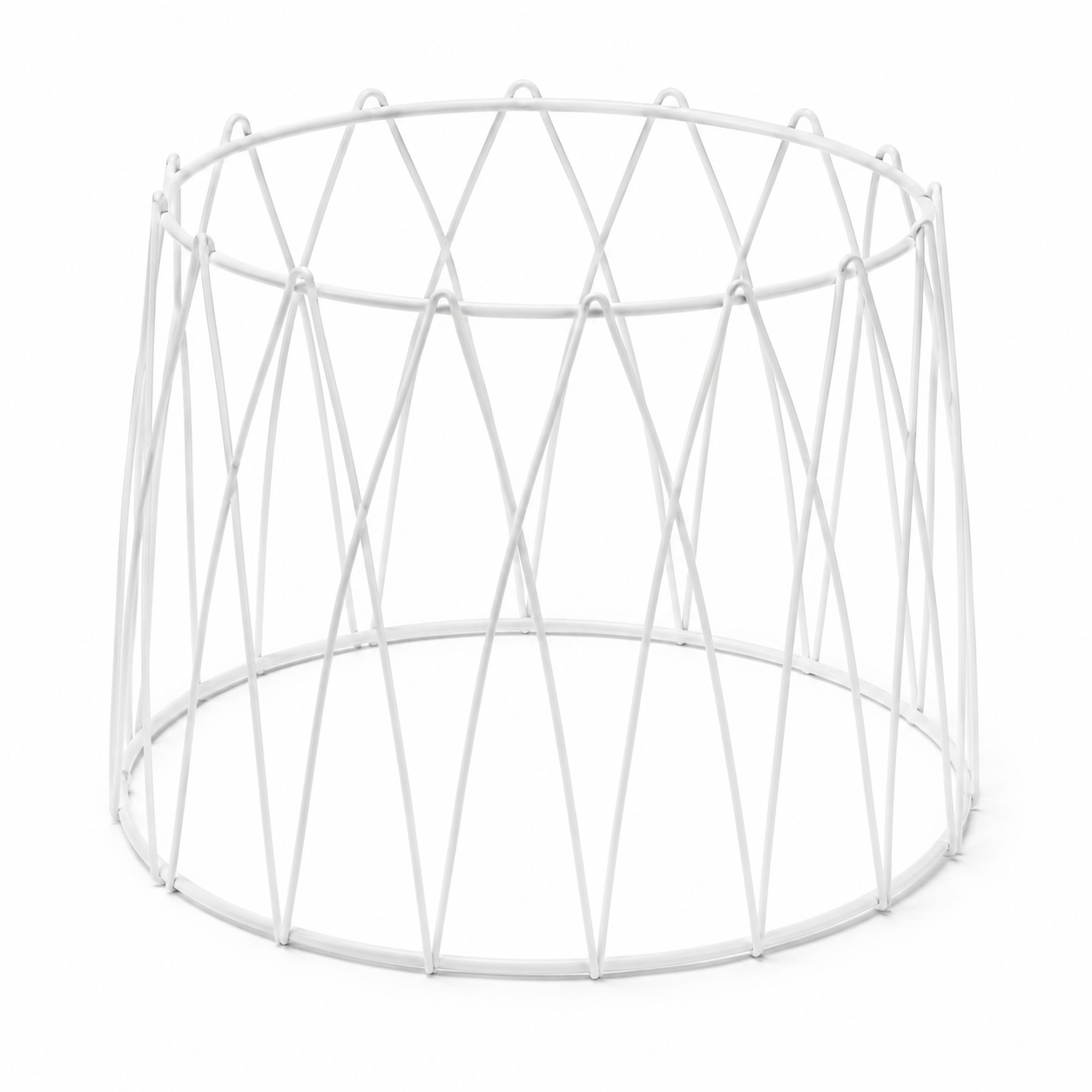 White Round Patterned Metal Display Stand Riser