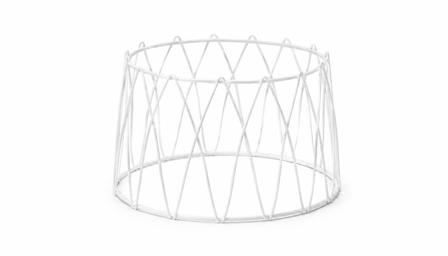 White Round Patterned Metal Display Stand Riser