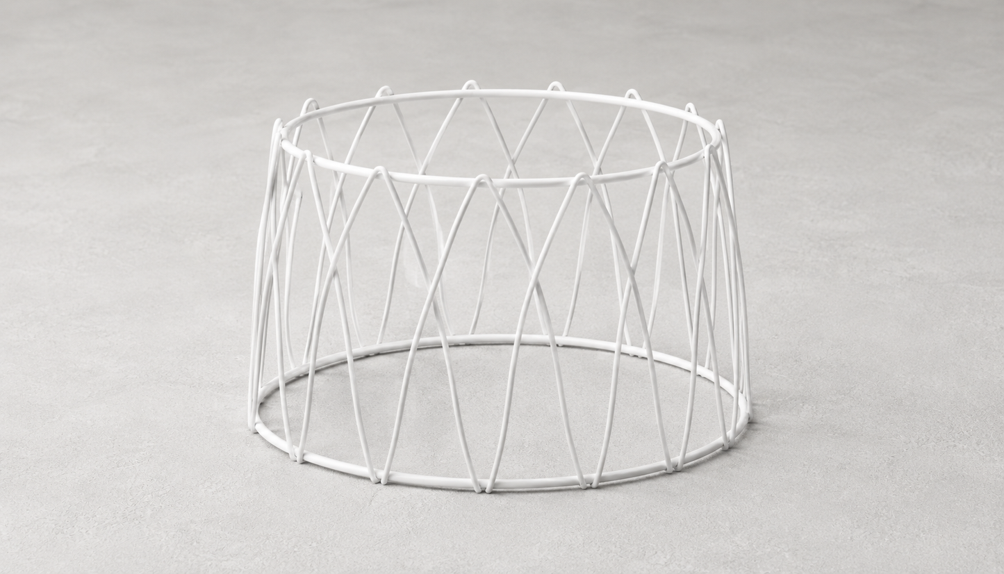 White Round Patterned Metal Display Stand Riser