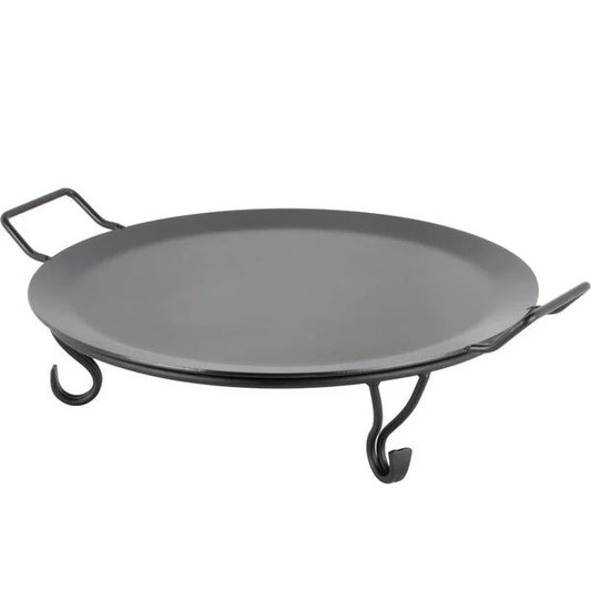 18" Round Iron Griddle with Stand