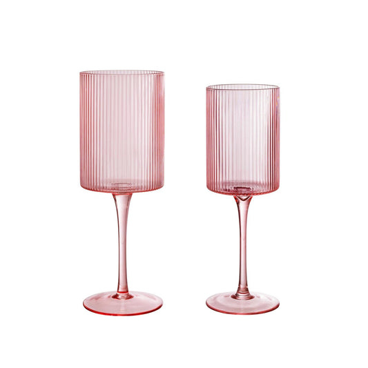 Rippled Blush Glassware