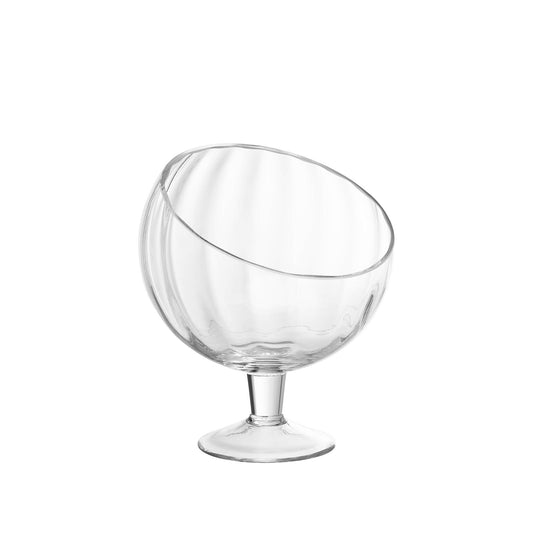 Slanted Glass Bowl with Spiral Design -5.5 x 7 Small