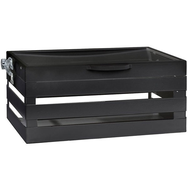 Black Metal Crate Chafing dish Stand with Self-Closing Lid