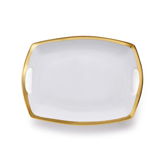 Exquisite white and gold Platter 14" by 10"