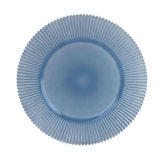 Rippled Glass Charger Blue