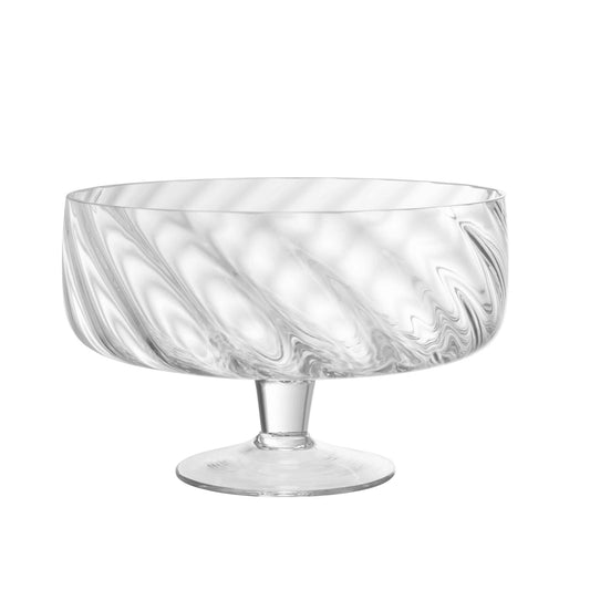 9.4" Flat Glass Bowl With Spiral Design