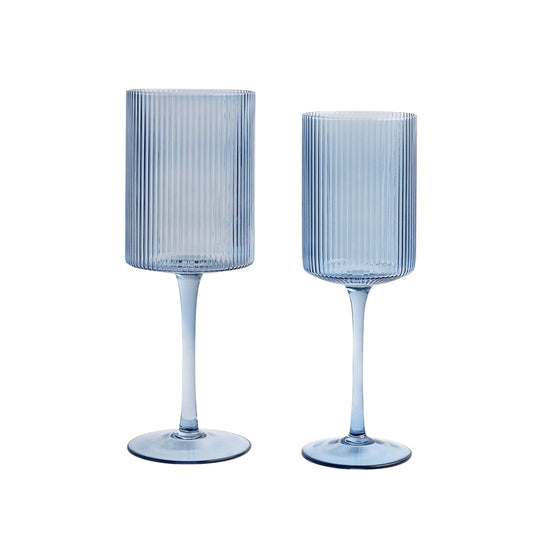 Rippled Blue Glassware