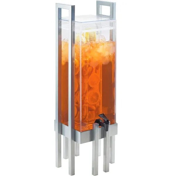 Acrylic Beverage Dispenser with Silver Frame 3 Gallon