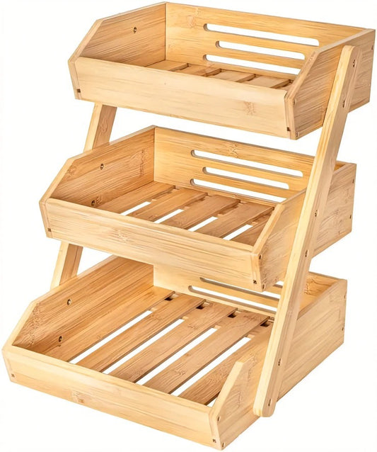 3 Tier wood basket