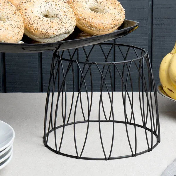 Round Black Patterned Metal Display Stand Riser