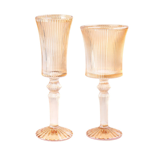 Rippled Amber Glassware