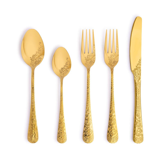 Floral Flatware Gold