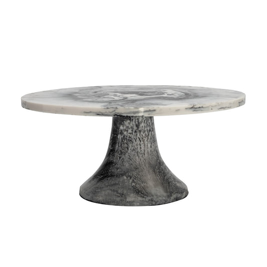 Radiant Resin Cake Stand 12" black and white