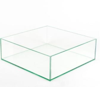 Square Glass Cube Vase flat