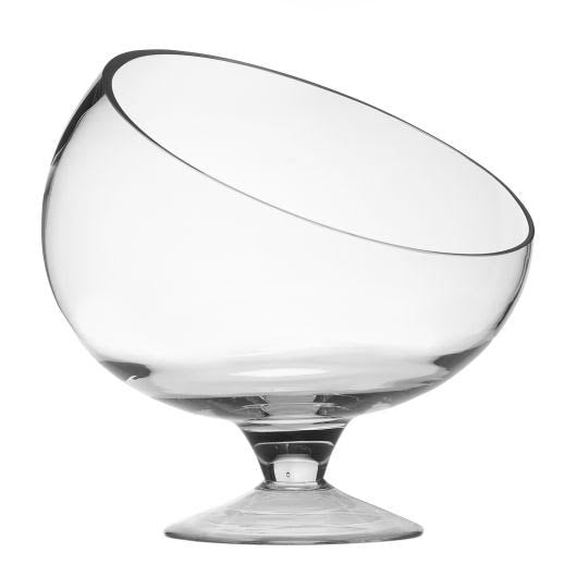 Pedestal Glass Slant Bowl 28oz