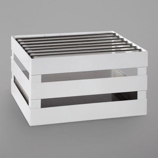 White Metal Crate Frame with Grill and Riser