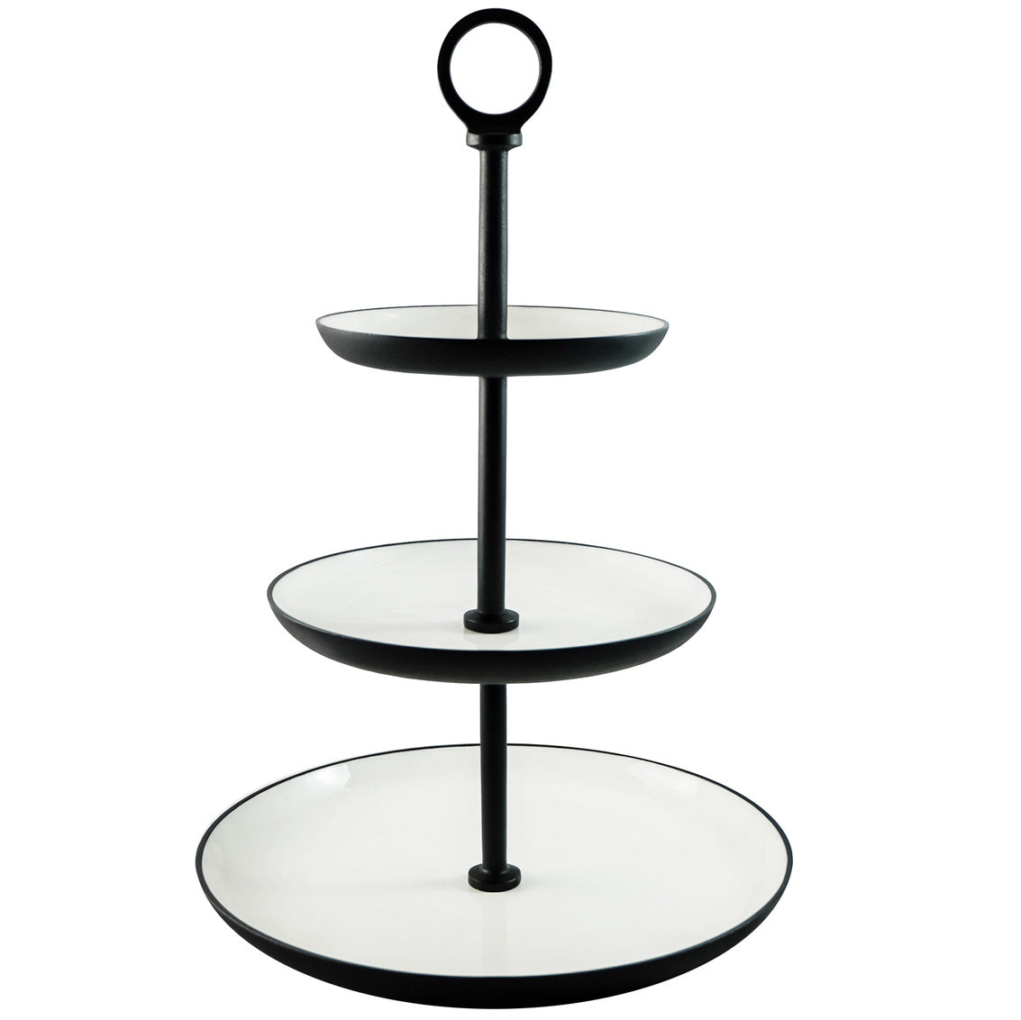 Black & White Enamel 3 Tier