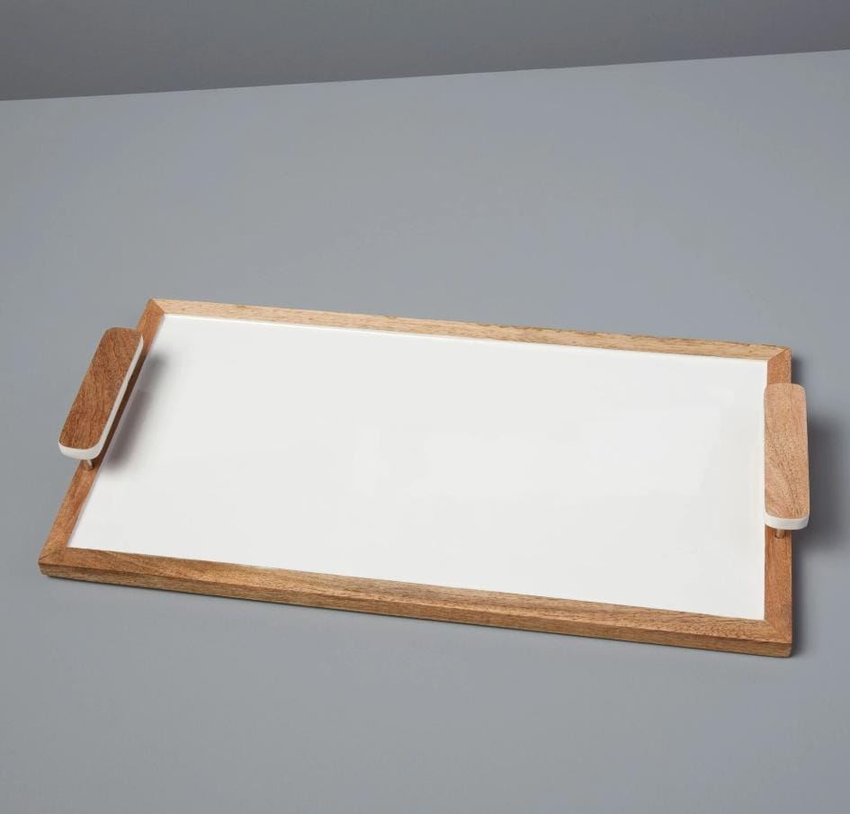 Wood White Passing Tray