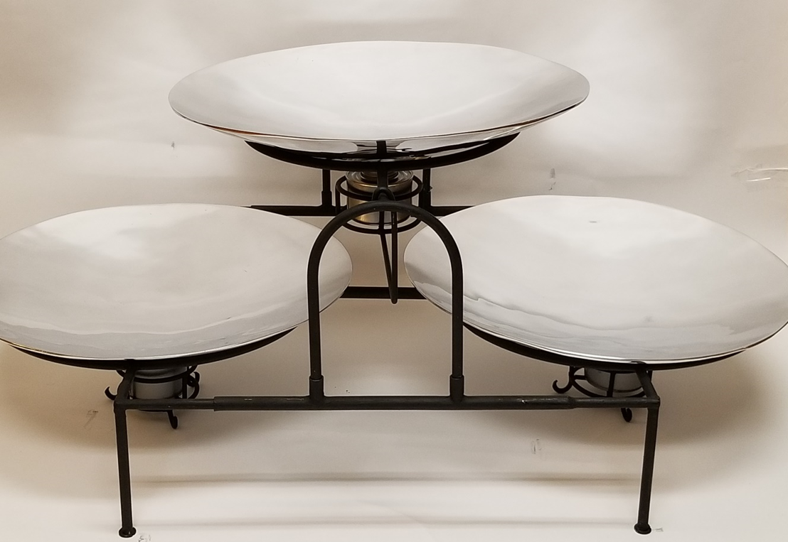 Three Tier Round Chafer Buffet Silver Spoon Party Rental